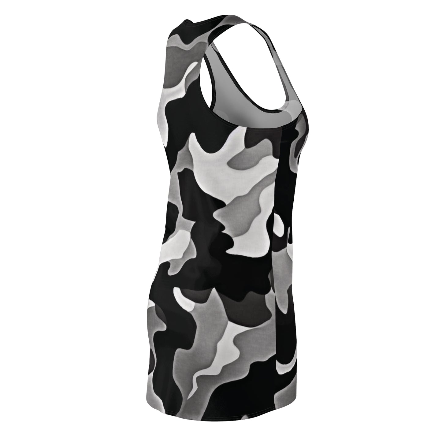 Black and gray camouflage tank top on a white background