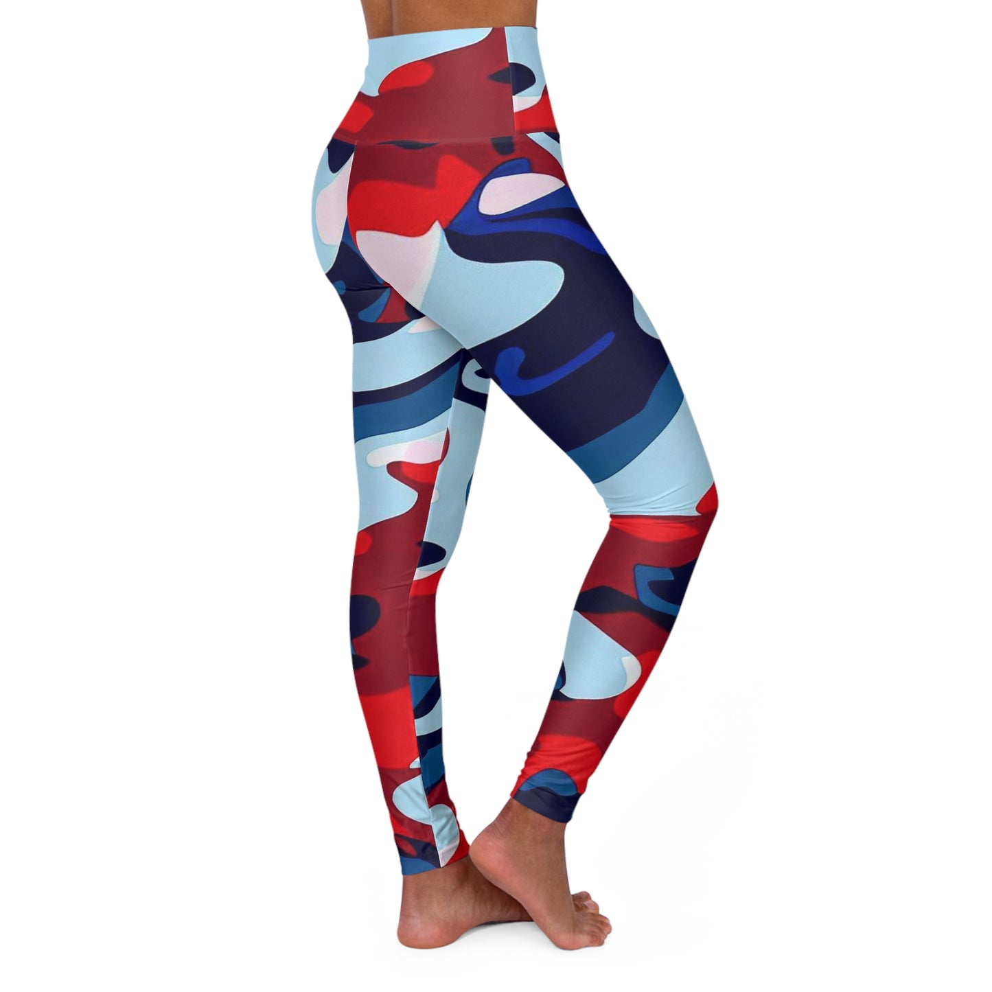 Women’s High‑Waisted Graphic Yoga Pants – 100% Polyester – Skinny Fit – “Pants 008”