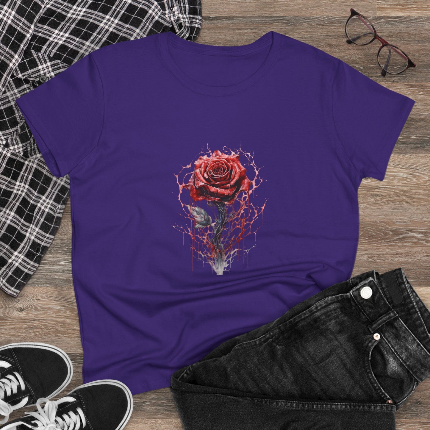 Women’s Graphic Midweight Tee – 100% Cotton – Semi‑Fitted – “Tee 007”
