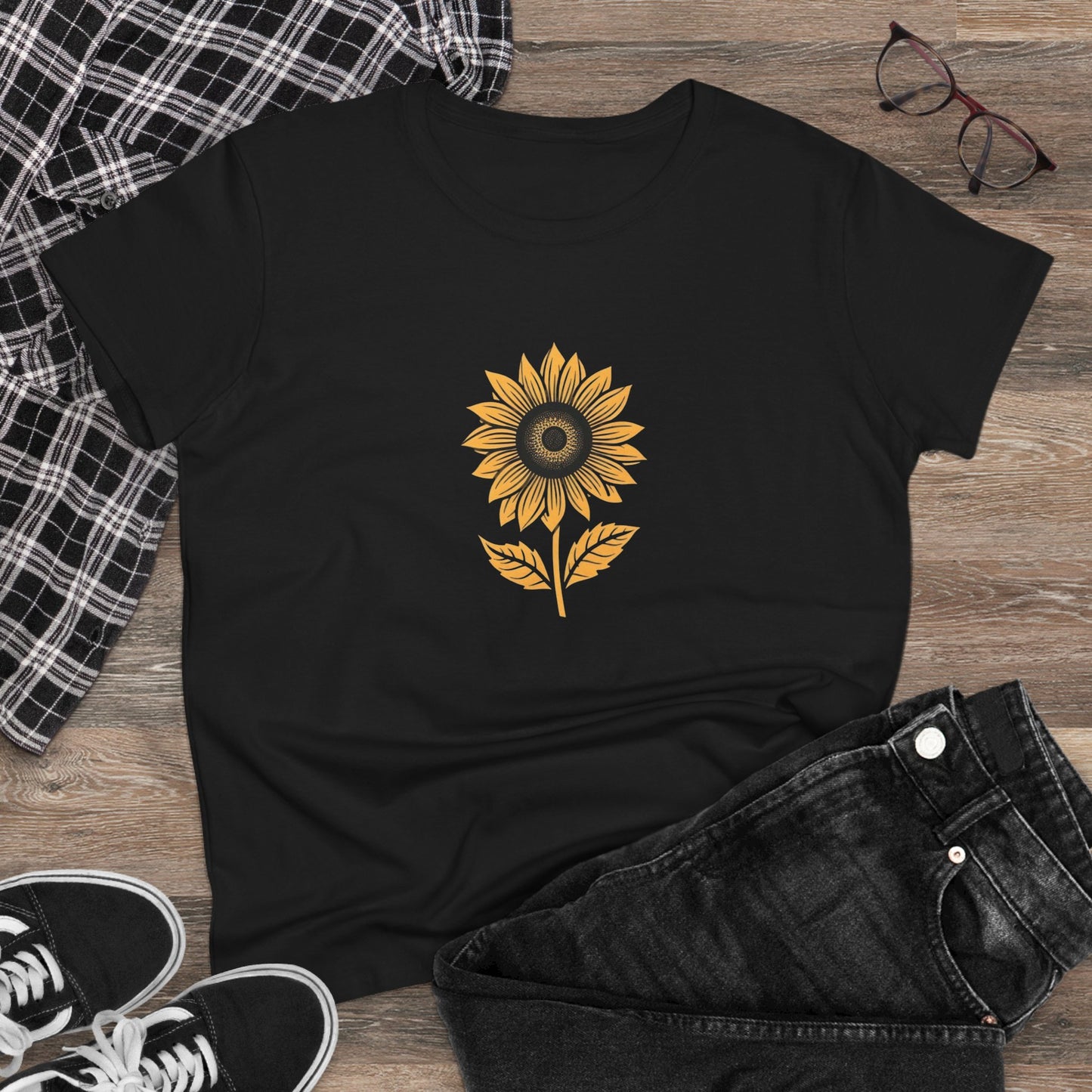 Women’s Graphic Midweight Tee – 100% Cotton – Semi Fitted – “Tee 012”