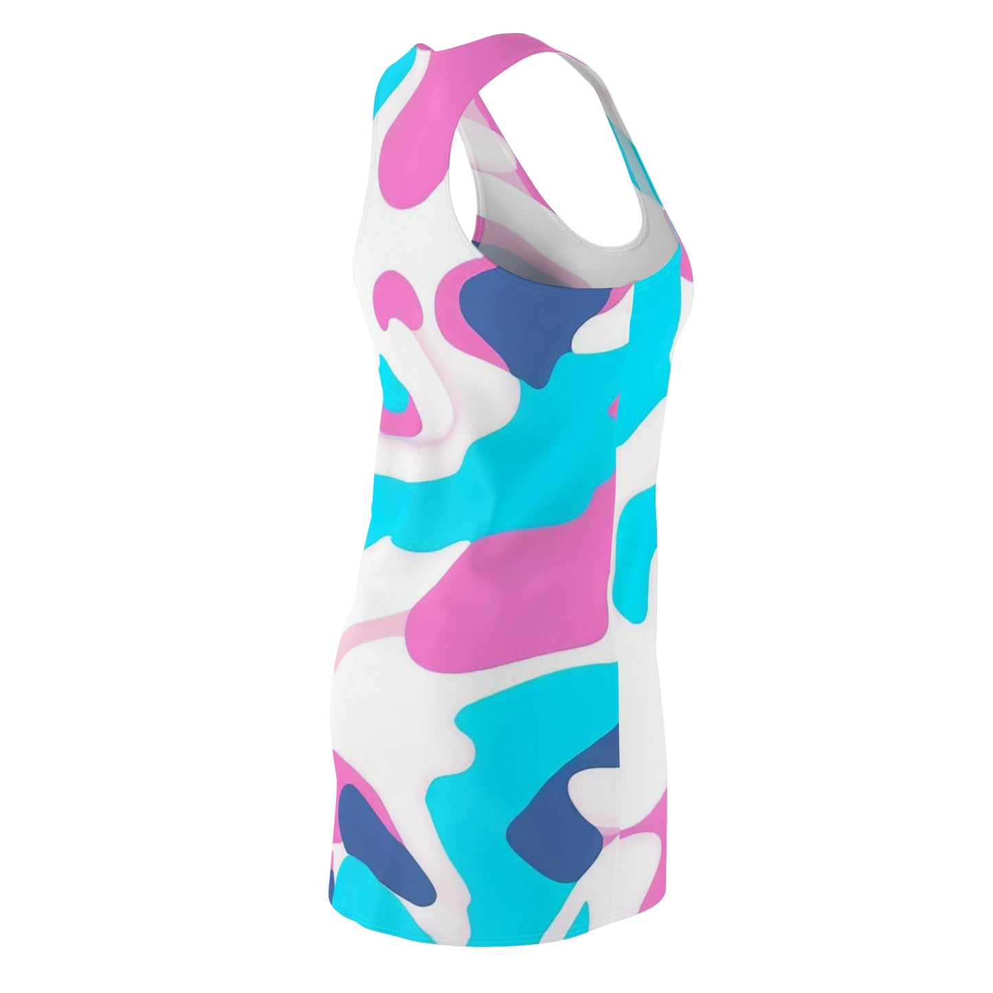 Women’s Graphic Cut & Sew Racerback Dress – 100% Polyester – “Racer 001”