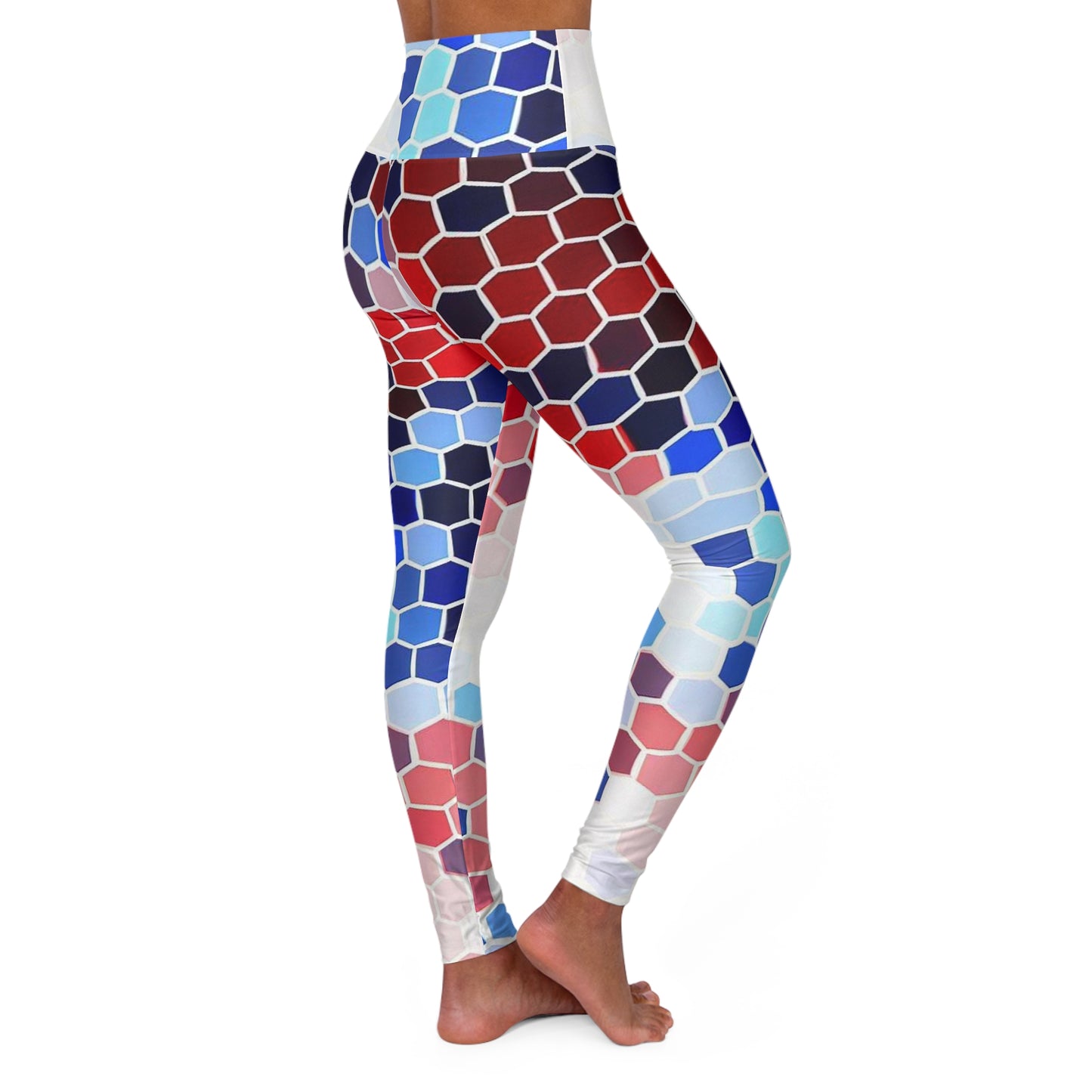 Women’s High‑Waisted Graphic Yoga Pants – 100% Polyester – Skinny Fit – “Pants 014”