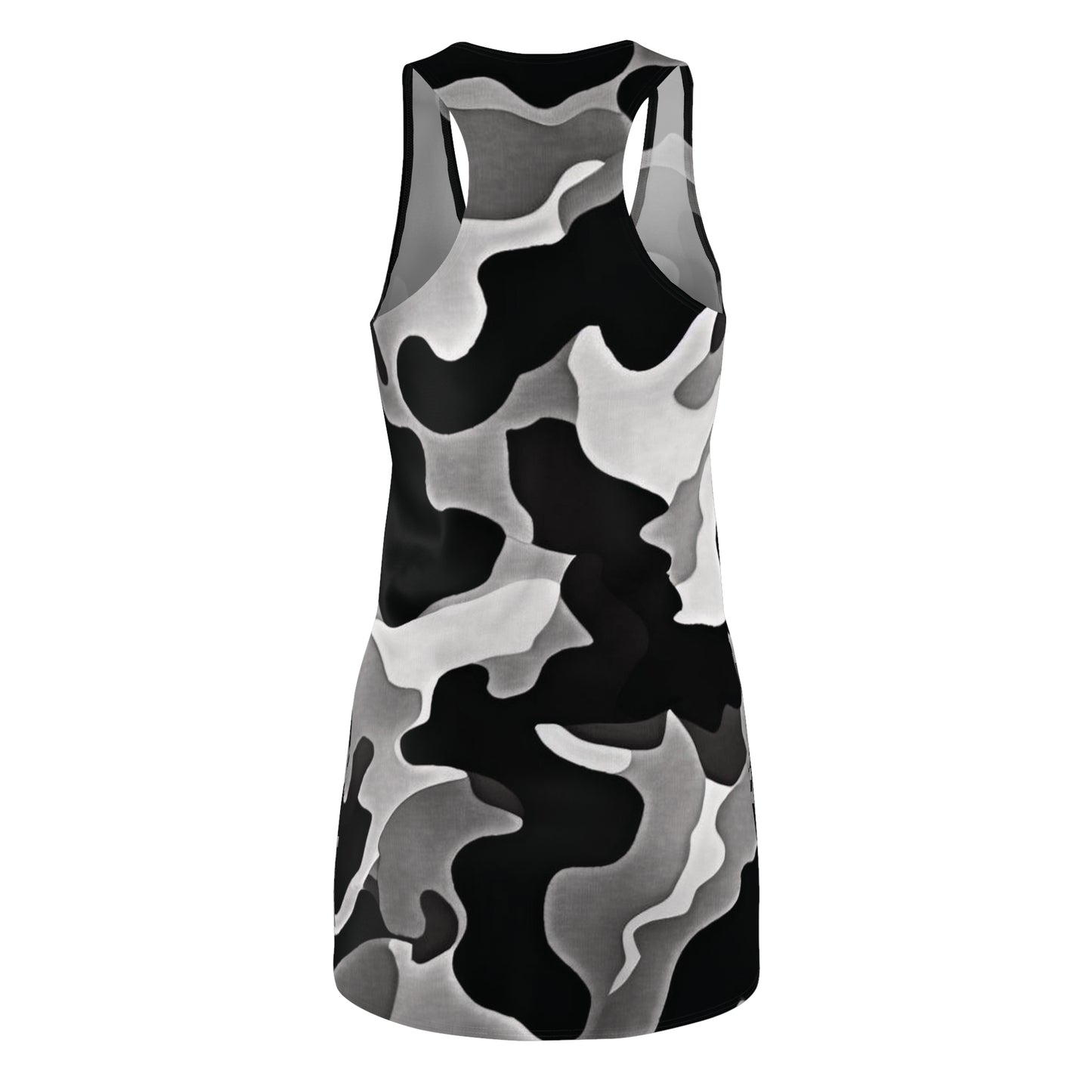 Black and white camouflage tank top on a white background