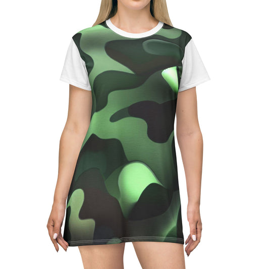 Women’s Graphic T‑Shirt Dress – 100% Polyester – Light Fabric – “Dress 013”
