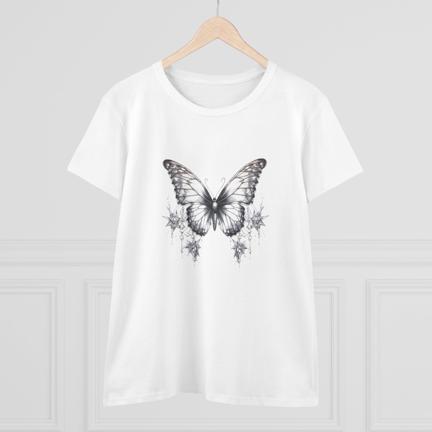 Women’s Graphic Midweight Tee – 100% Cotton – Semi‑Fitted – “Tee 045”
