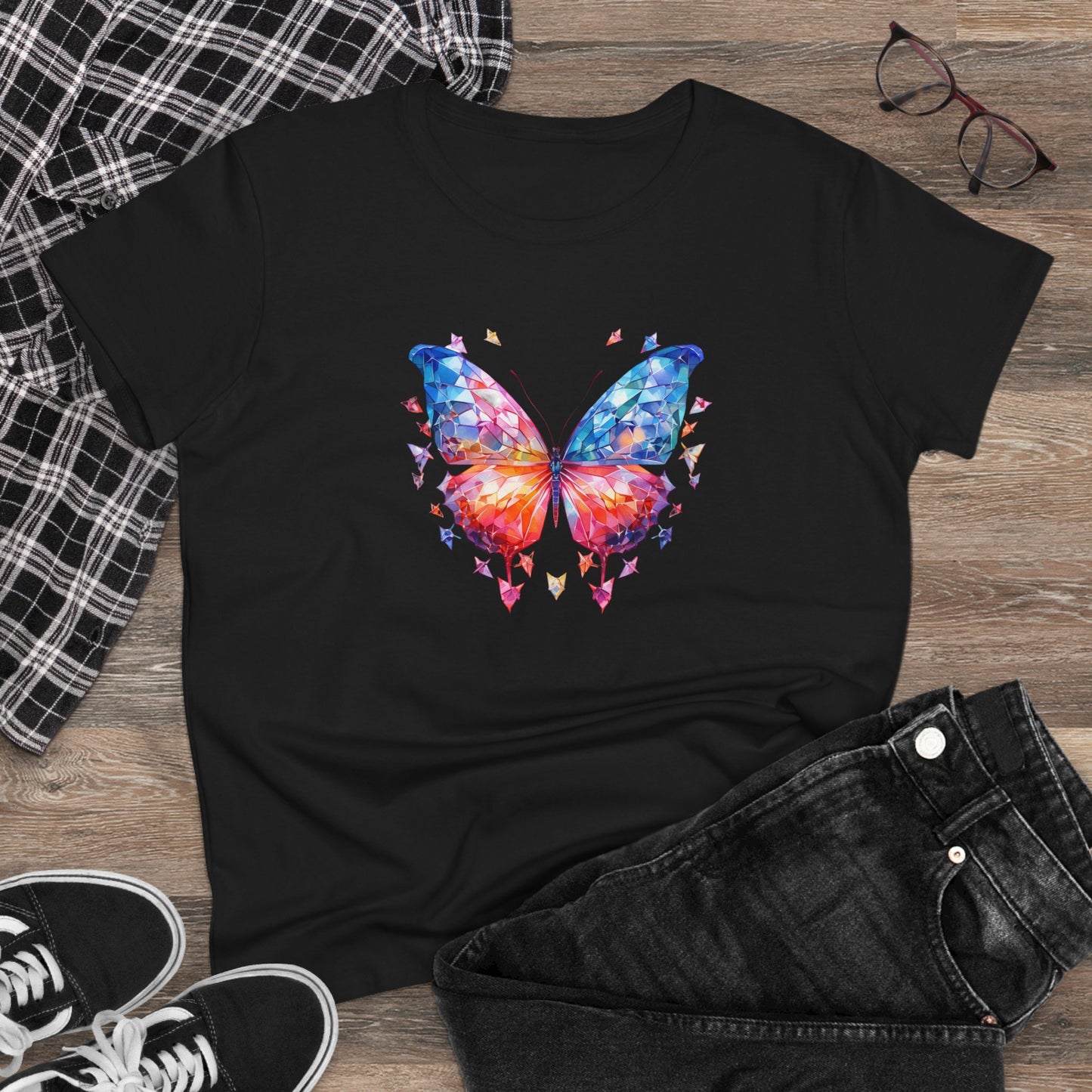 Women’s Graphic Midweight Tee – 100% Cotton – Semi Fitted – “Tee 013”