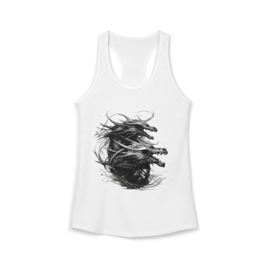 Women’s Graphic Ideal Racerback Tank – 60% Combed Cotton / 40% Polyester – Slim Fit – “Tank 008”