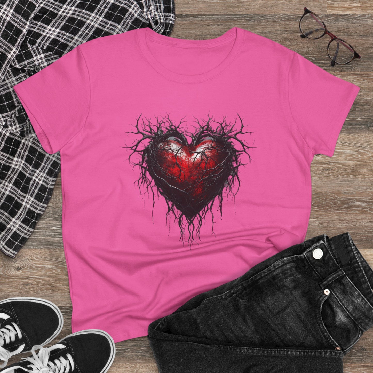 Women’s Graphic Midweight Tee – 100% Cotton – Semi‑Fitted – “Tee 005”