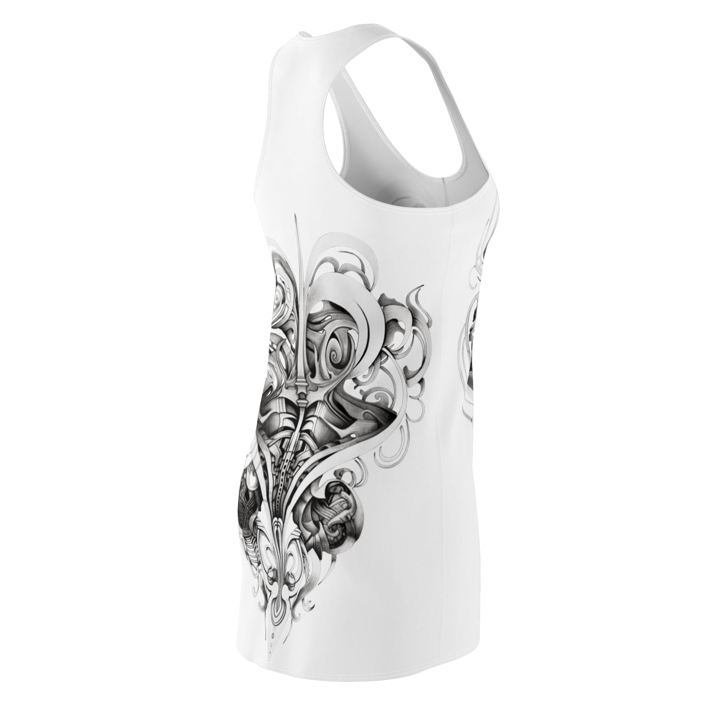 Women’s Graphic Cut & Sew Racerback Dress – 100% Polyester – “Racer 019”