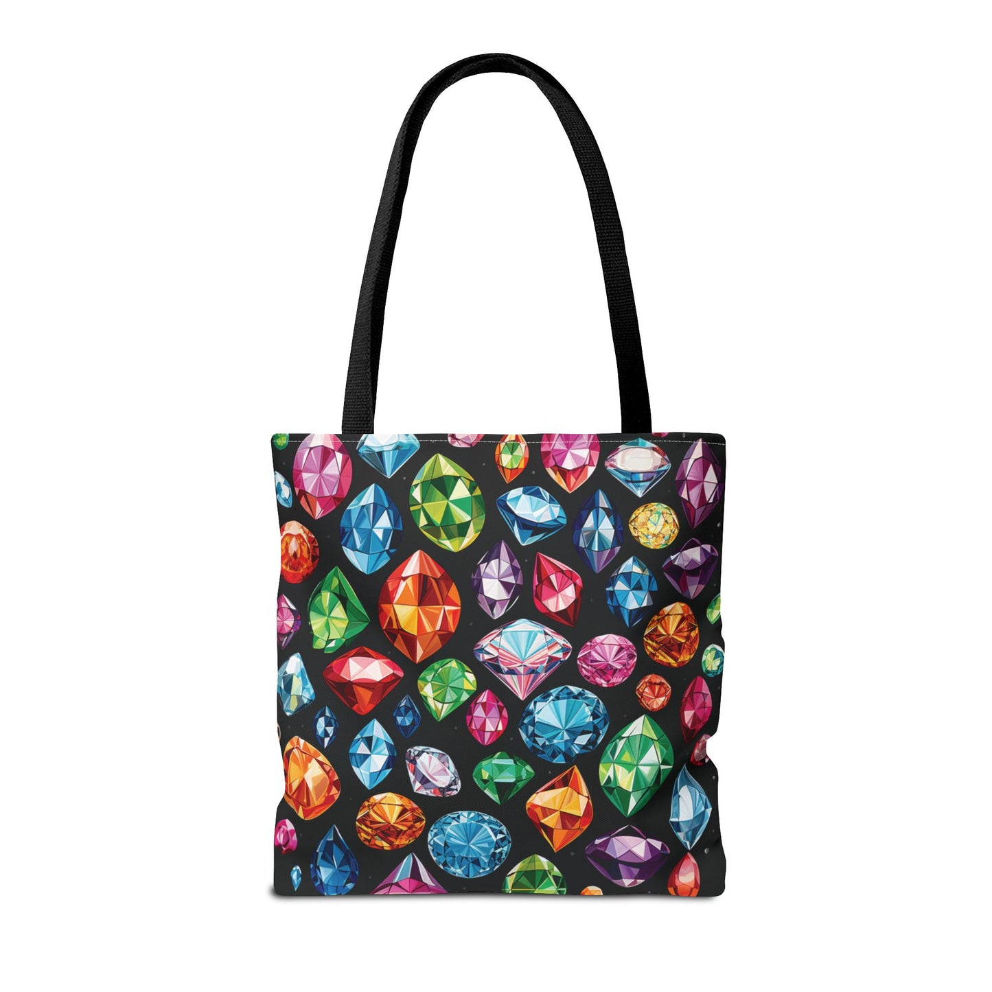 Colorful Gemstone Pattern Tote Bag – 100% Polyester – 2 Sizes
