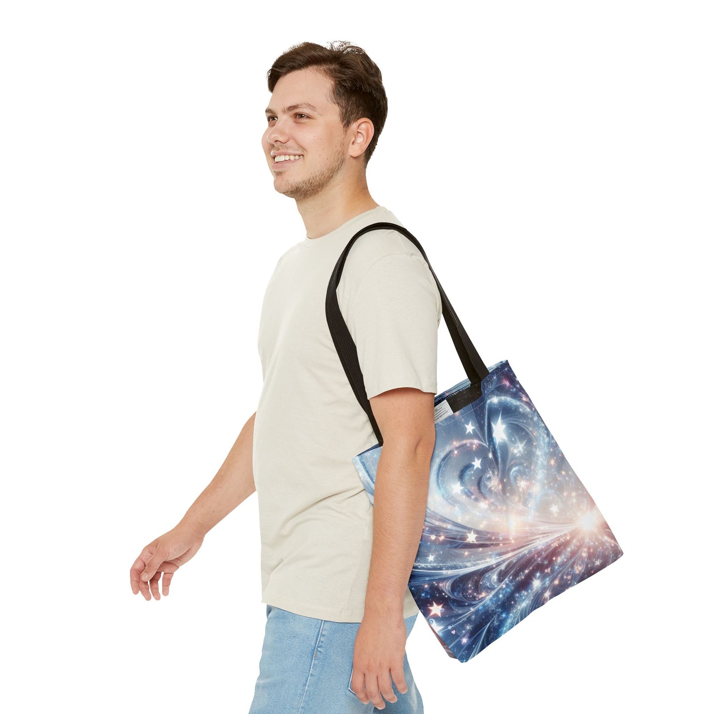 Cosmic Heart Burst Tote Bag – 100% Polyester – 2 Sizes