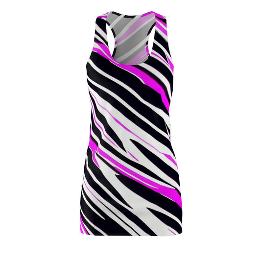 Women’s Graphic Cut & Sew Racerback Dress – 100% Polyester – “Racer 002”