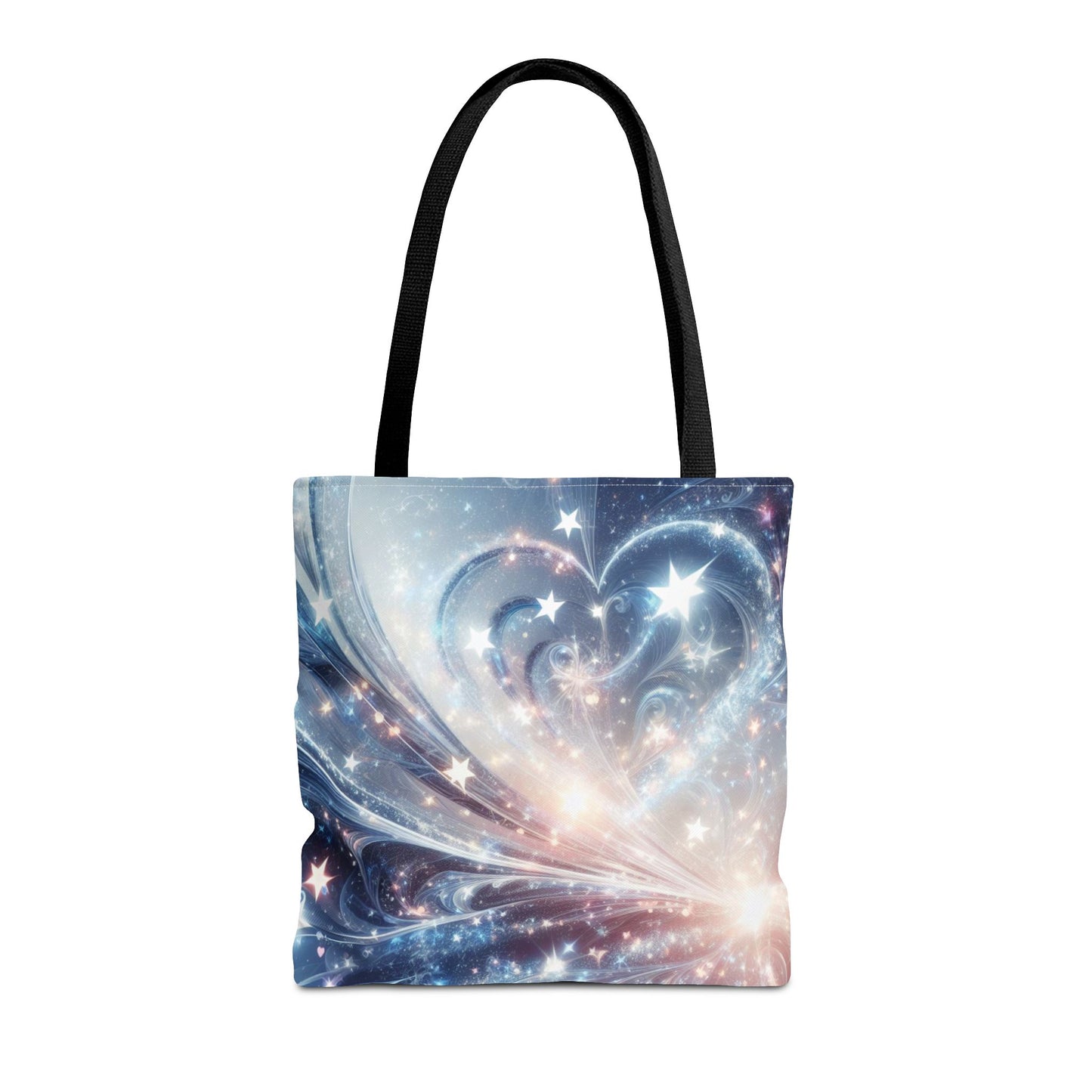 Cosmic Heart Burst Tote Bag – 100% Polyester – 2 Sizes