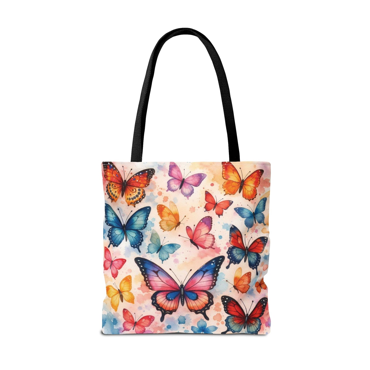 Colorful Butterfly Pattern Tote Bag – 100% Polyester – 2 Sizes