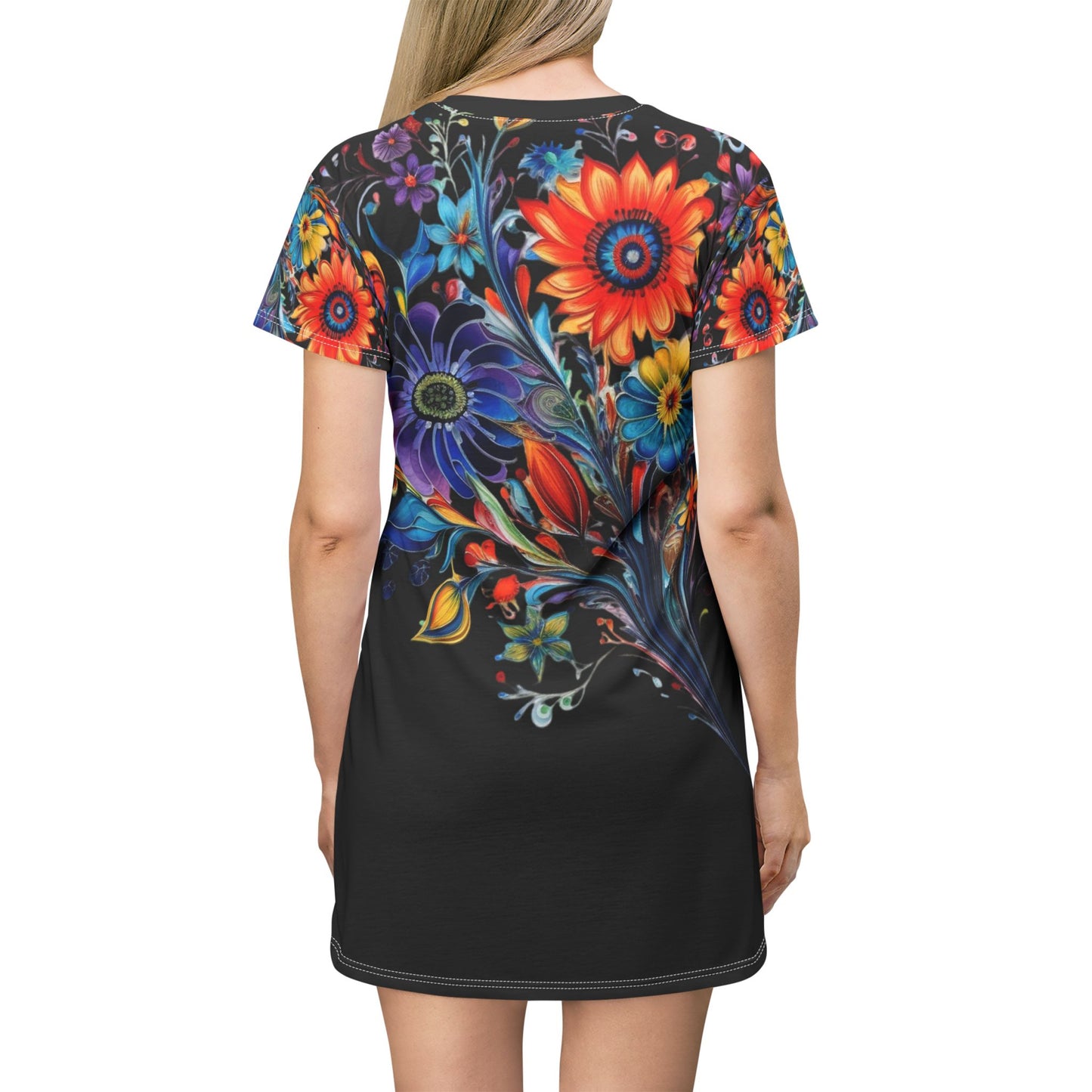 Women’s Graphic T‑Shirt Dress – 100% Polyester – Light Fabric – “Dress 020”