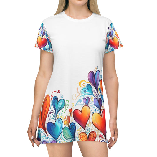 Women’s Graphic T‑Shirt Dress – 100% Polyester – Light Fabric – “Dress 025”