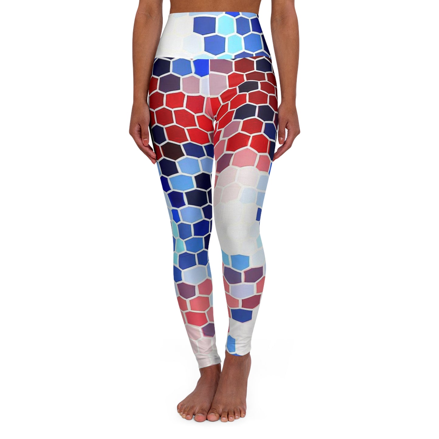Women’s High‑Waisted Graphic Yoga Pants – 100% Polyester – Skinny Fit – “Pants 014”