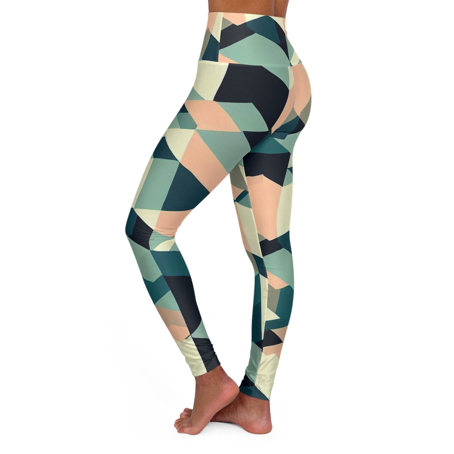 Women’s High‑Waisted Graphic Yoga Pants – 100% Polyester – Skinny Fit – “Pants 007”