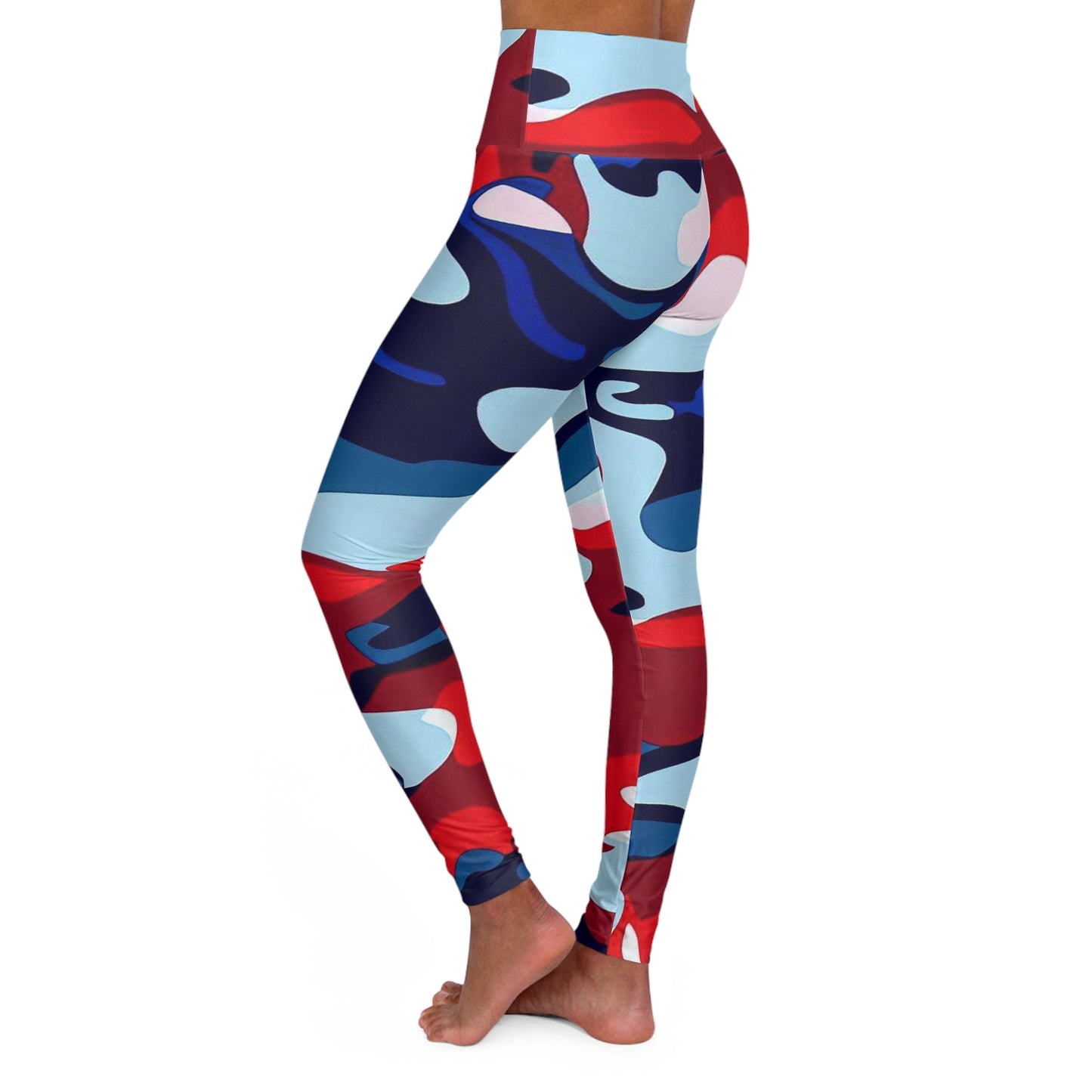 Women’s High‑Waisted Graphic Yoga Pants – 100% Polyester – Skinny Fit – “Pants 008”