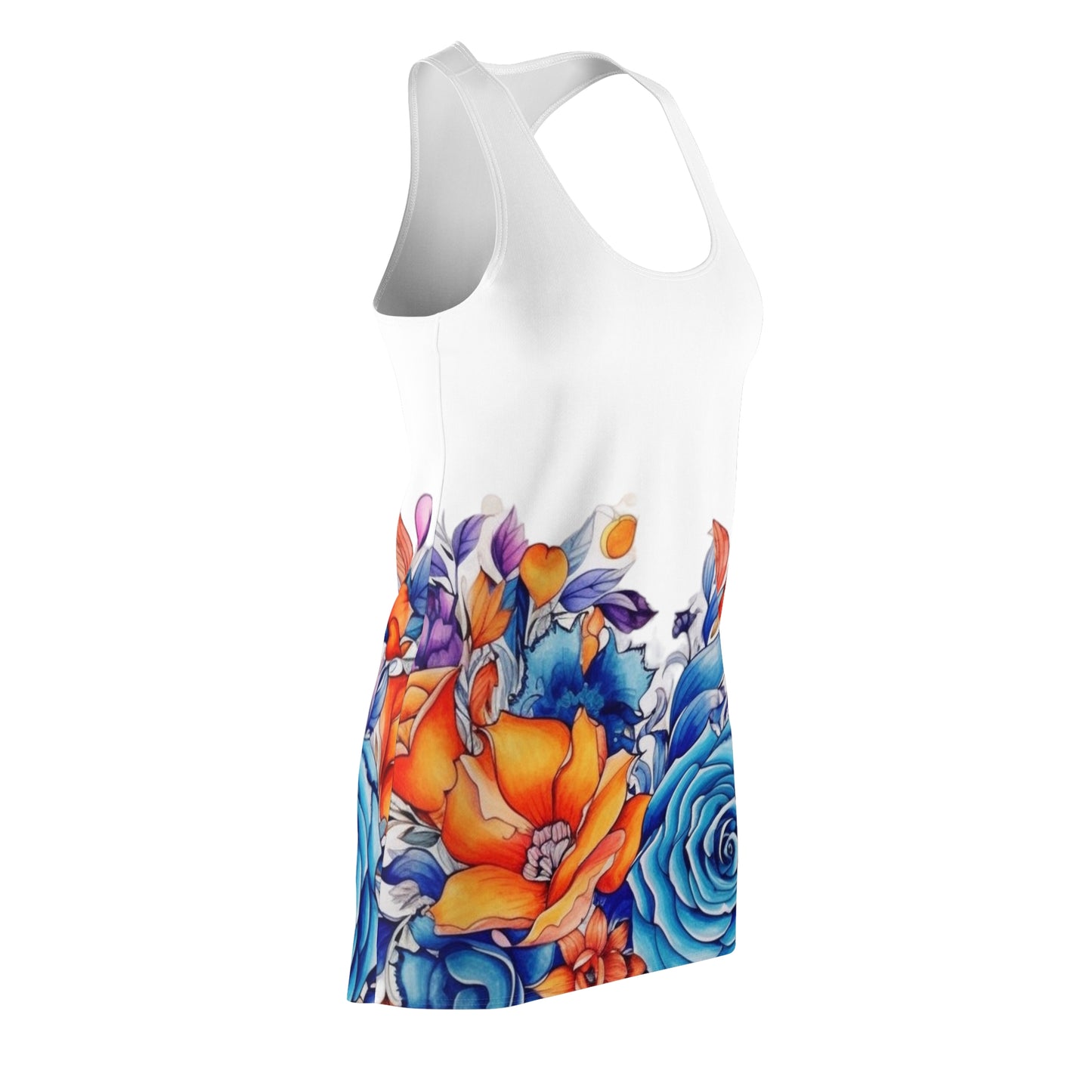 Women’s Graphic Cut & Sew Racerback Dress – 100% Polyester – “Racer 020”