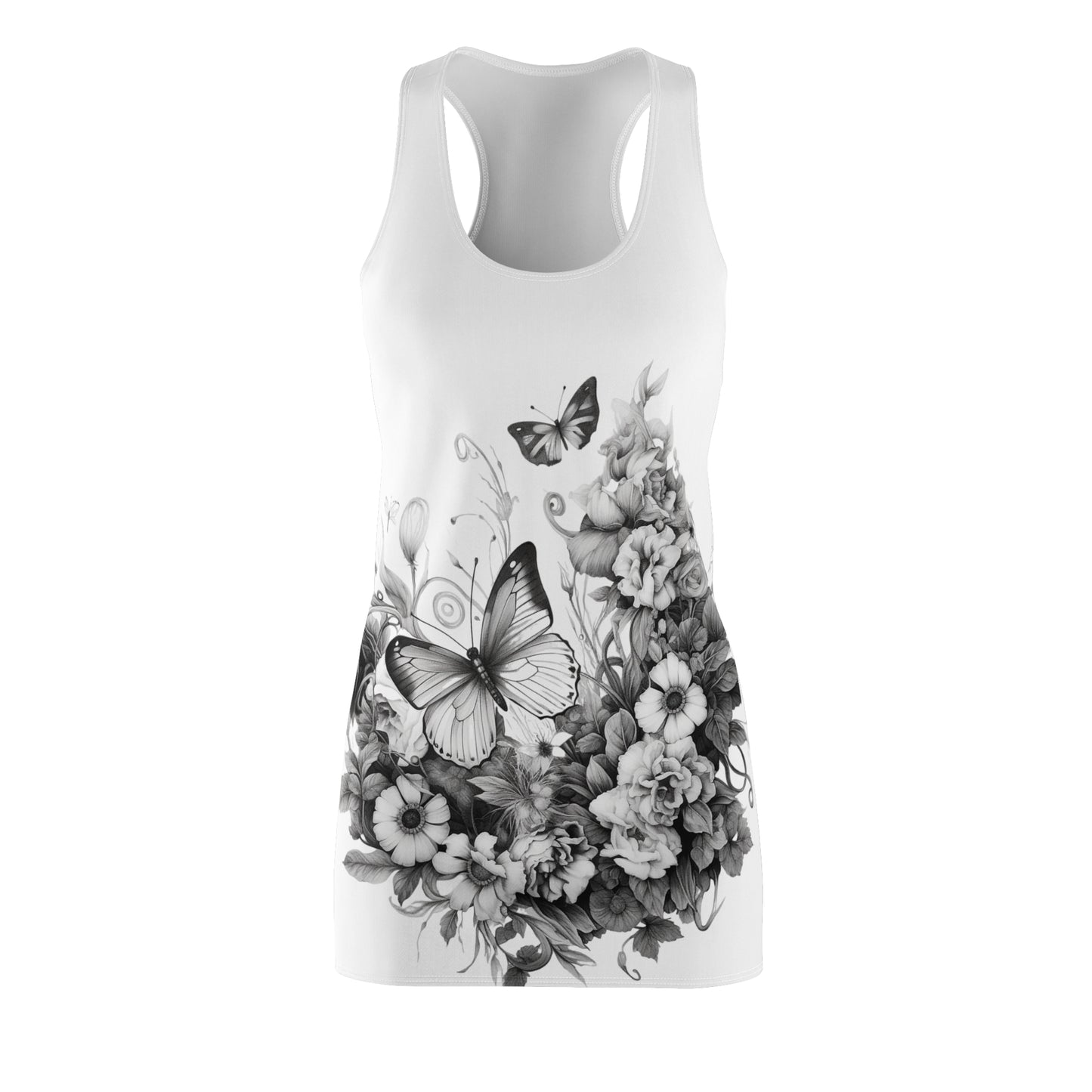 Women’s Graphic Cut & Sew Racerback Dress – 100% Polyester – “Racer 029”