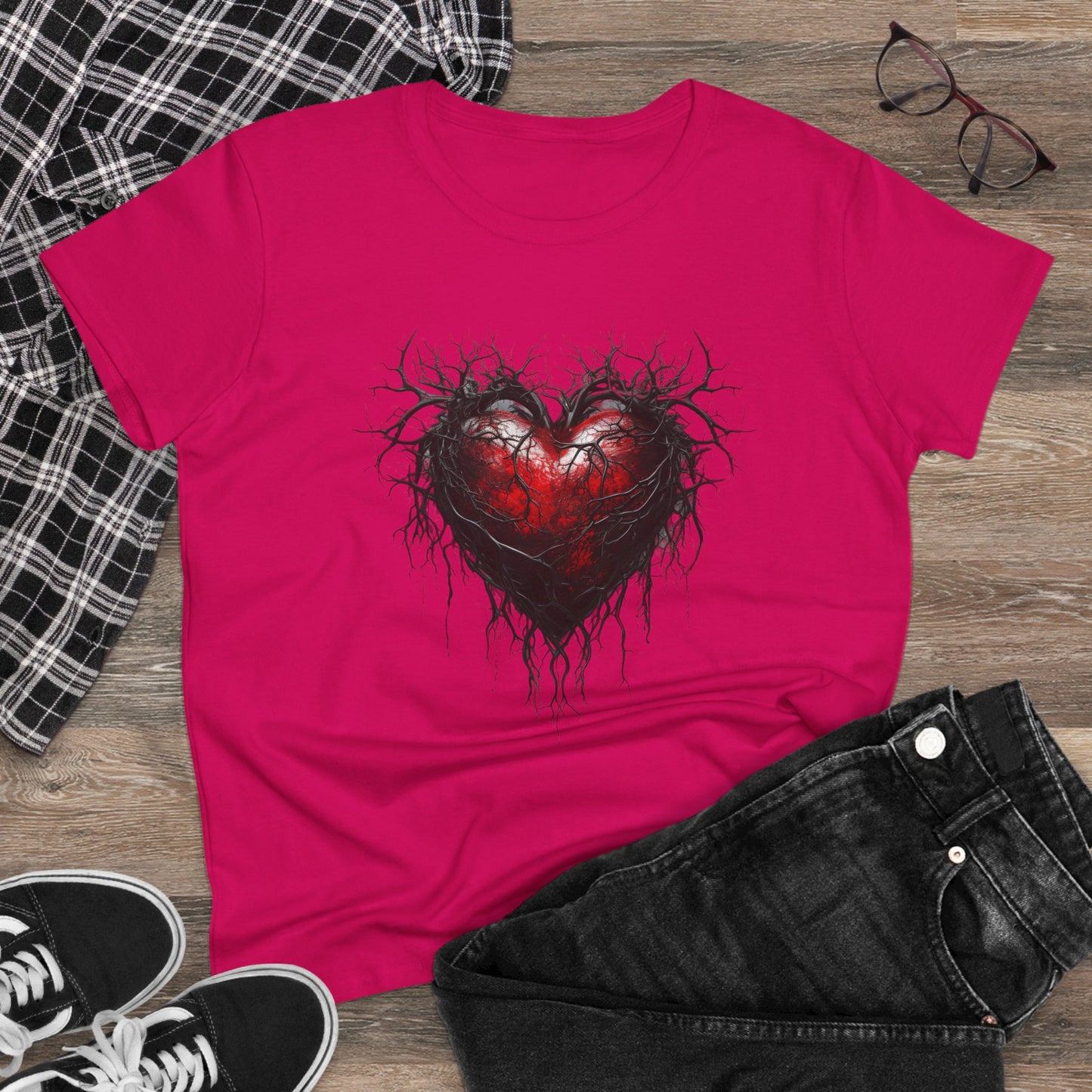 Women’s Graphic Midweight Tee – 100% Cotton – Semi‑Fitted – “Tee 005”