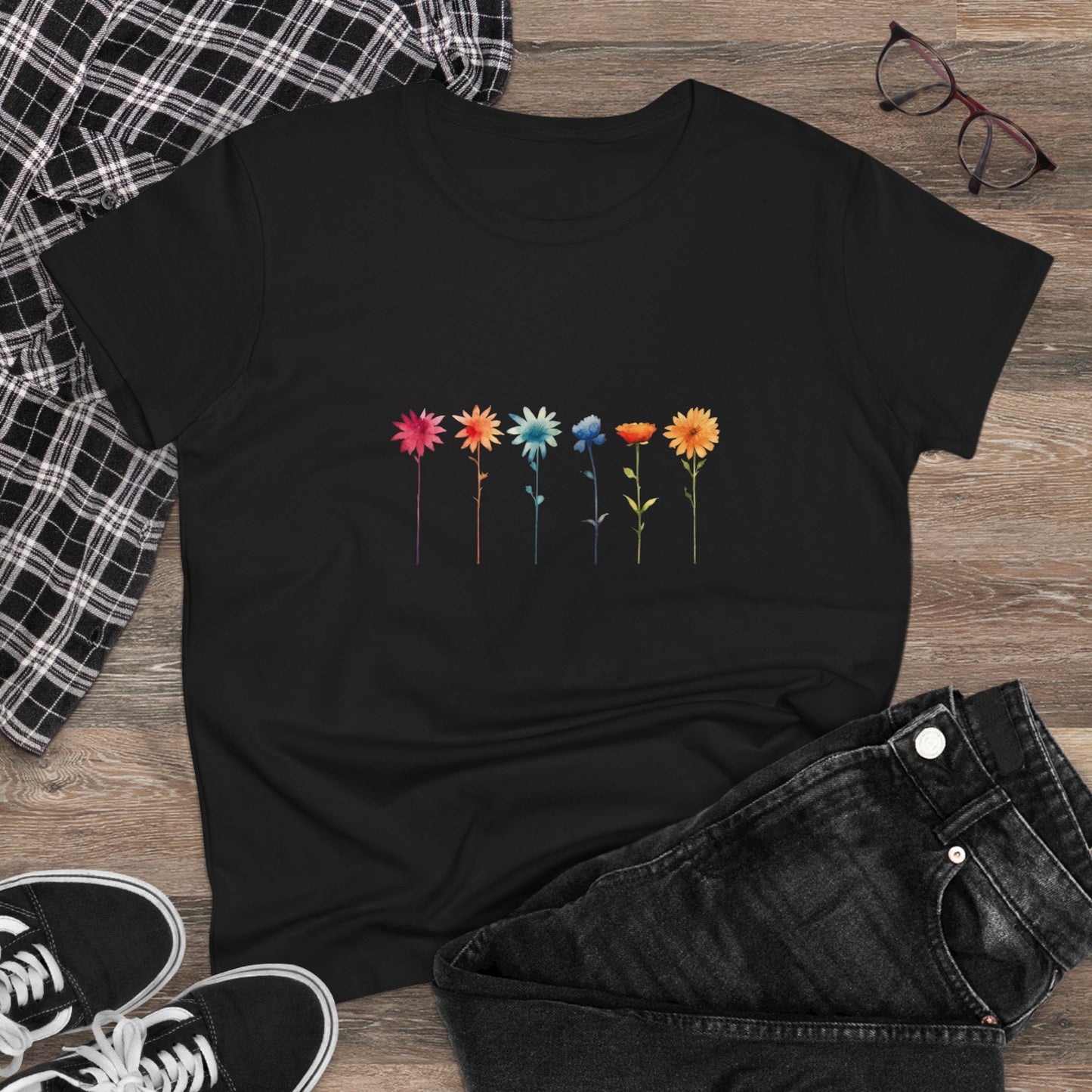 Women’s Graphic Midweight Tee – 100% Cotton – Semi Fitted – “Tee 010”
