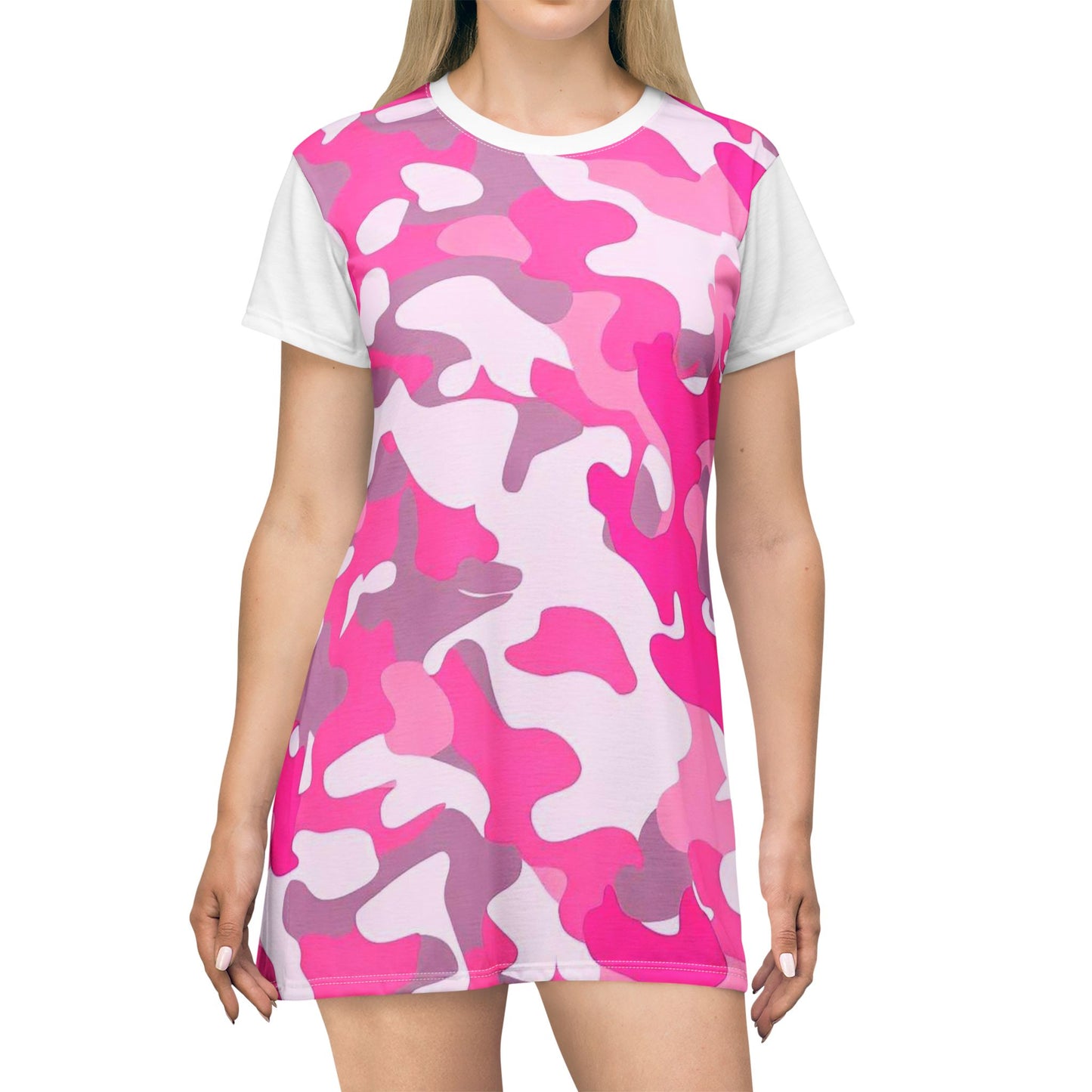Women’s Graphic T‑Shirt Dress – 100% Polyester – Light Fabric – “Dress 011”