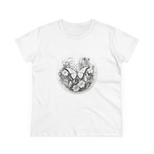 Women’s Graphic Midweight Tee – 100% Cotton – Semi Fitted – “Tee 009”