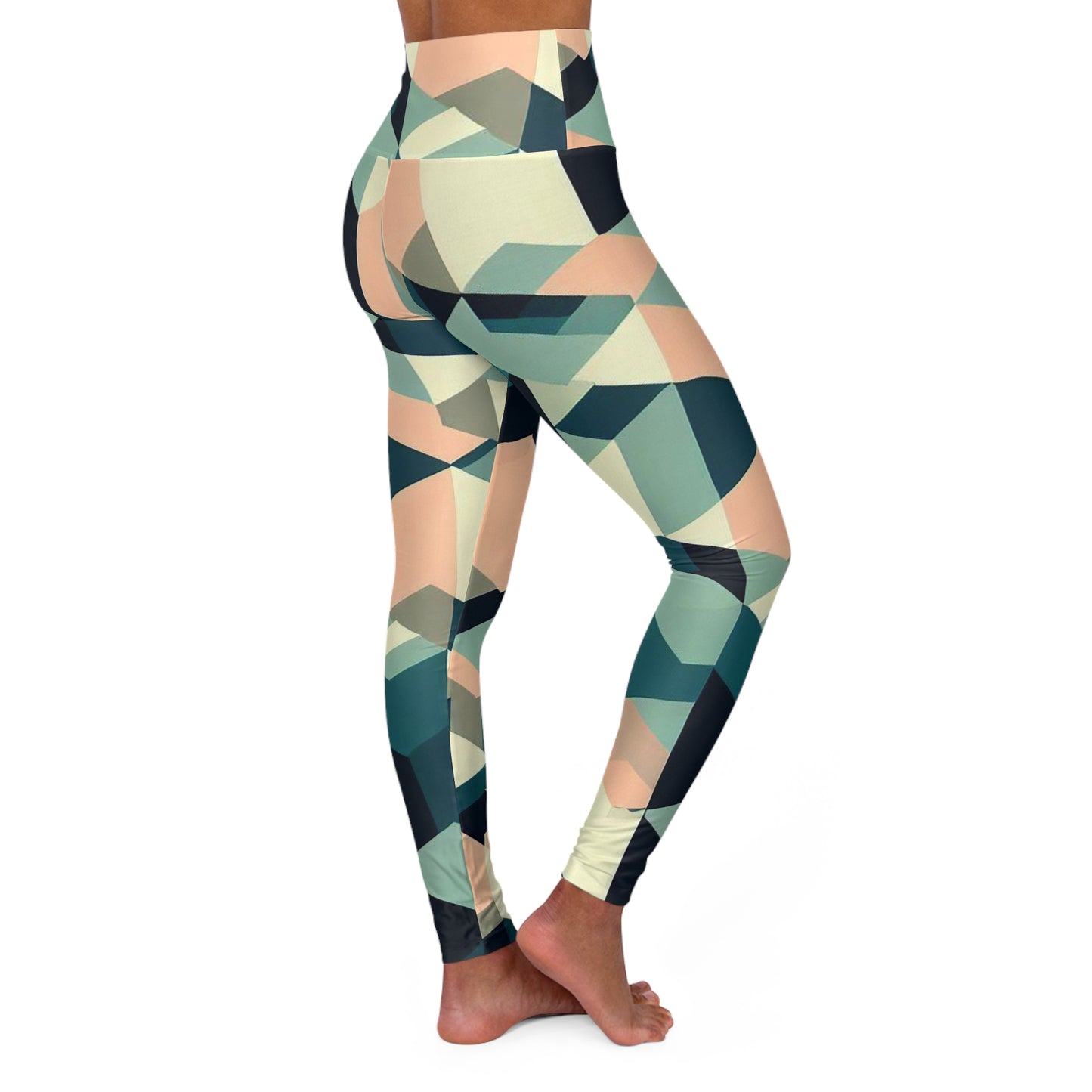 Women’s High‑Waisted Graphic Yoga Pants – 100% Polyester – Skinny Fit – “Pants 007”