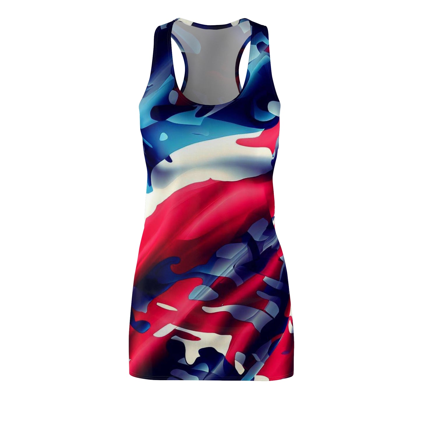 Women’s Graphic Cut & Sew Racerback Dress – 100% Polyester – “Racer 005”