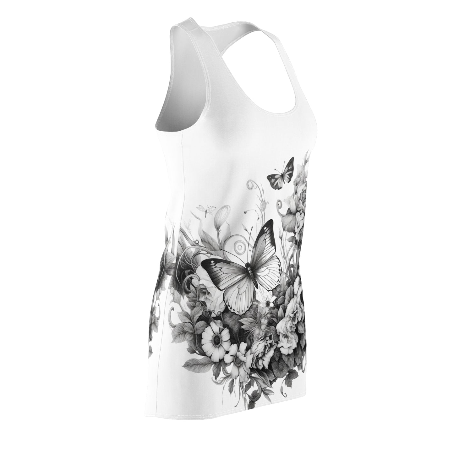 Women’s Graphic Cut & Sew Racerback Dress – 100% Polyester – “Racer 029”