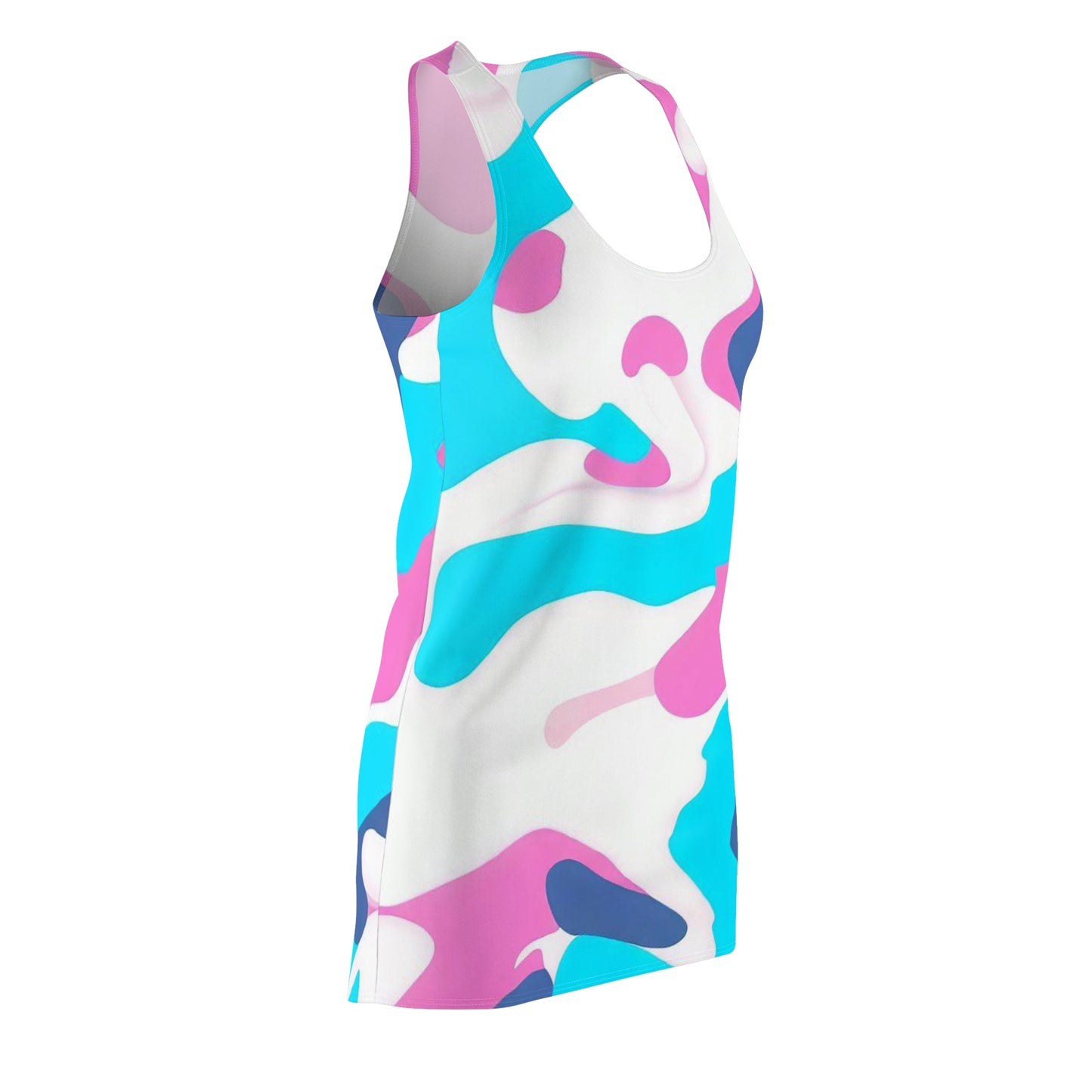 Women’s Graphic Cut & Sew Racerback Dress – 100% Polyester – “Racer 001”