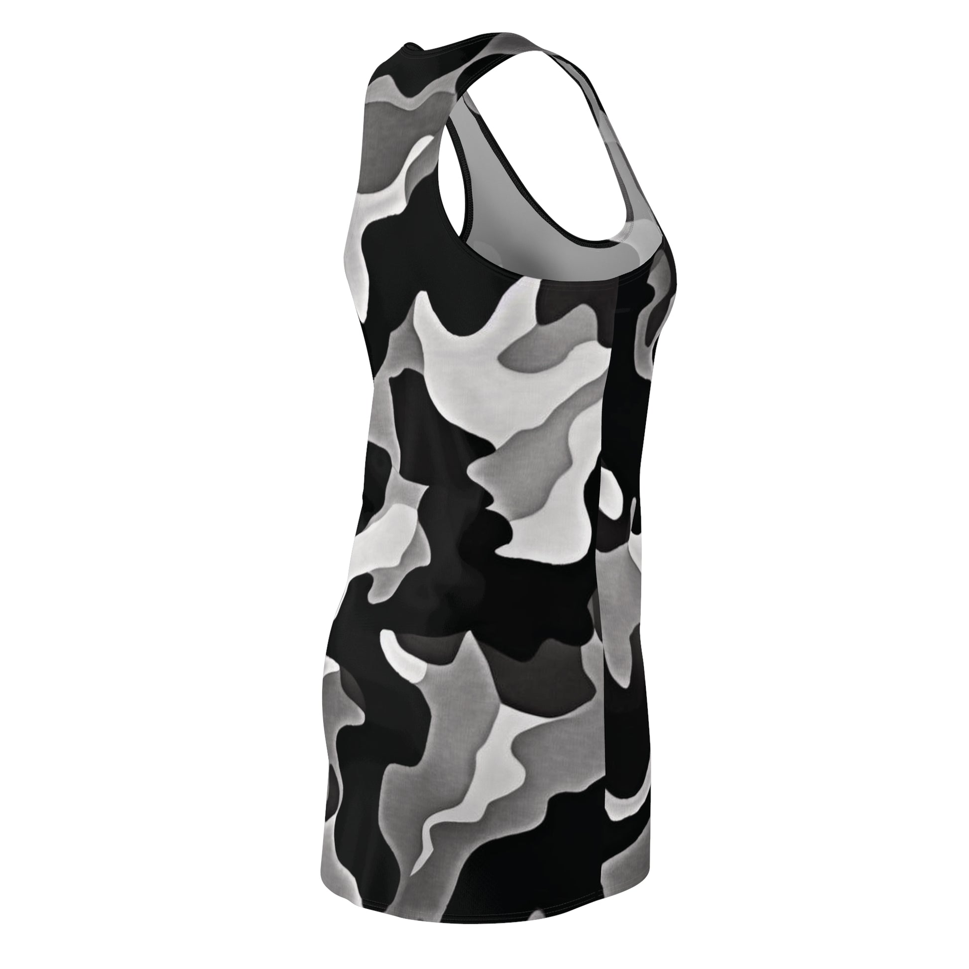 Black and gray camouflage tank top on a white background