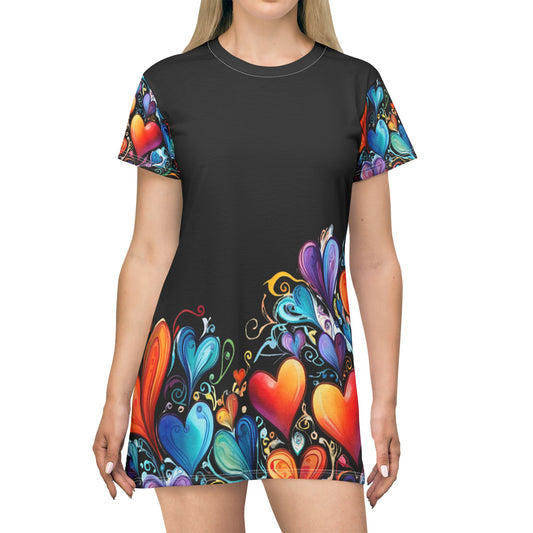 Women’s Graphic T‑Shirt Dress – 100% Polyester – Light Fabric – “Dress 019”
