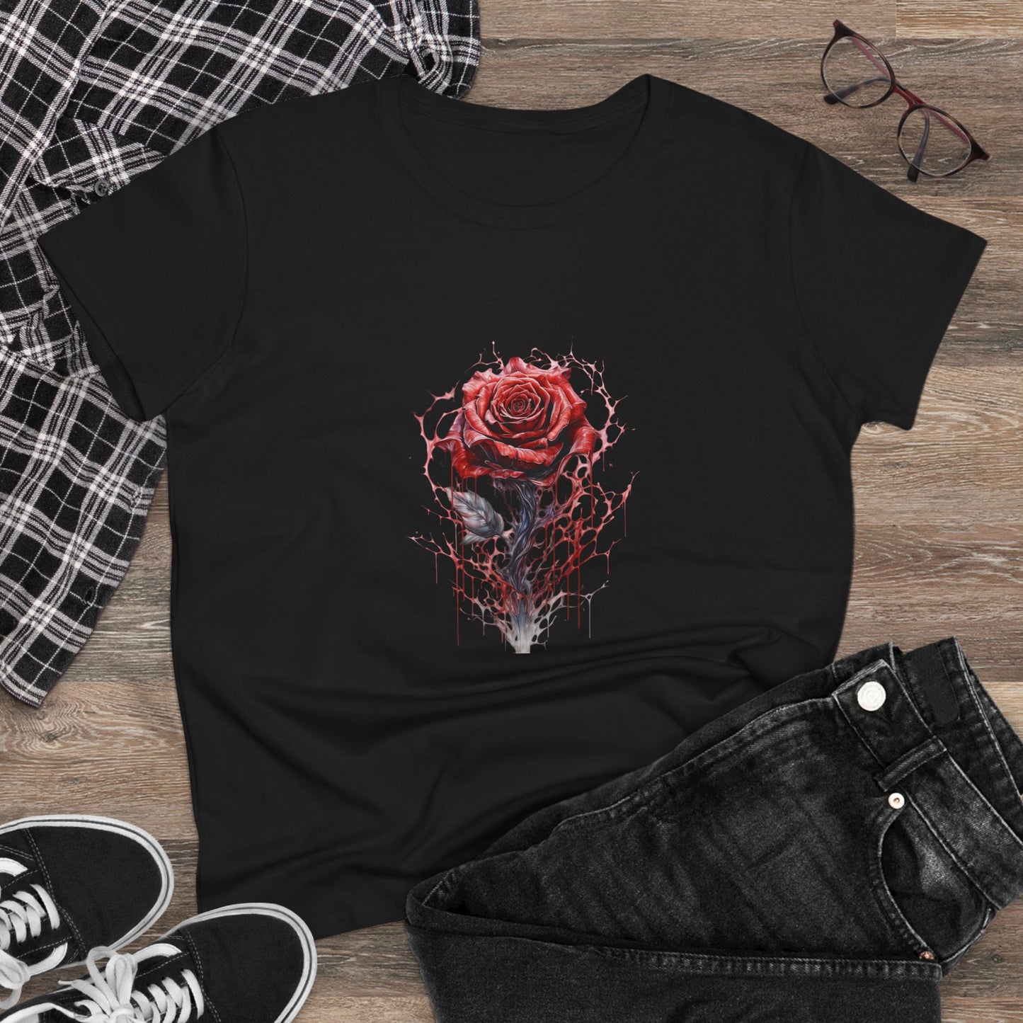 Women’s Graphic Midweight Tee – 100% Cotton – Semi‑Fitted – “Tee 007”