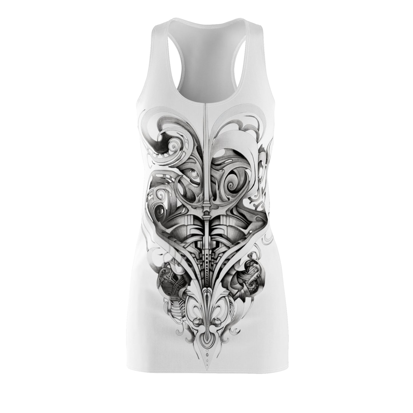 Women’s Graphic Cut & Sew Racerback Dress – 100% Polyester – “Racer 019”