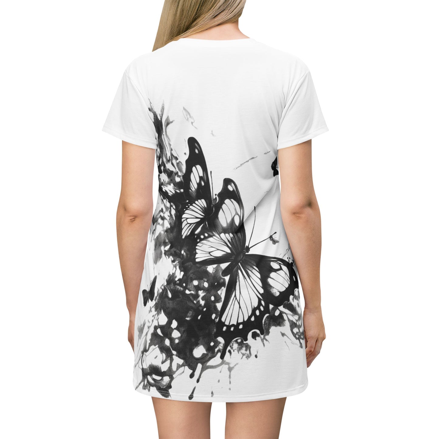 Women’s Graphic T‑Shirt Dress – 100% Polyester – Light Fabric – “Dress 022”