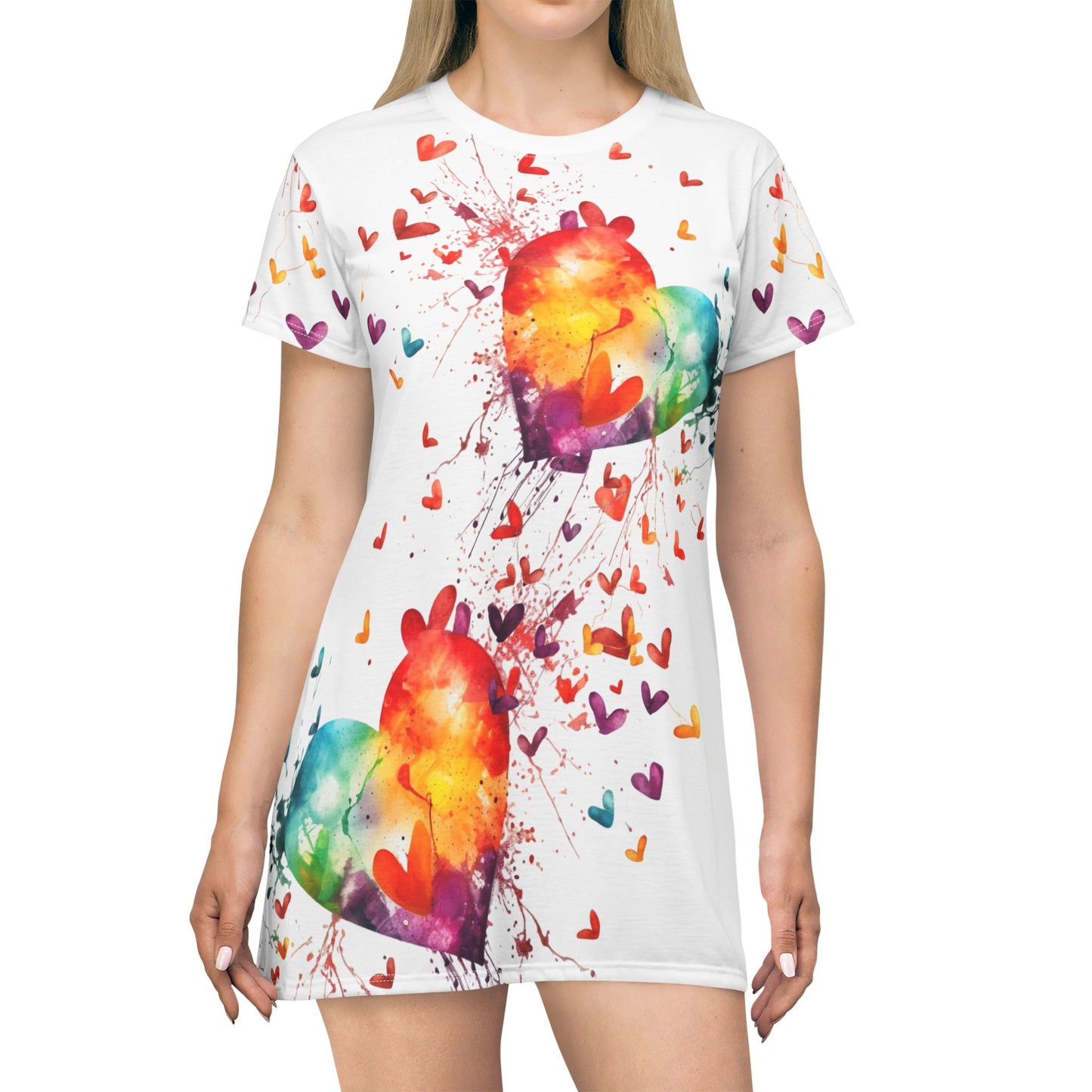 Women’s Graphic T‑Shirt Dress – 100% Polyester – Light Fabric – “Dress 018”