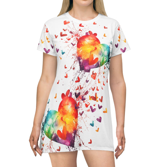 Women’s Graphic T‑Shirt Dress – 100% Polyester – Light Fabric – “Dress 018”