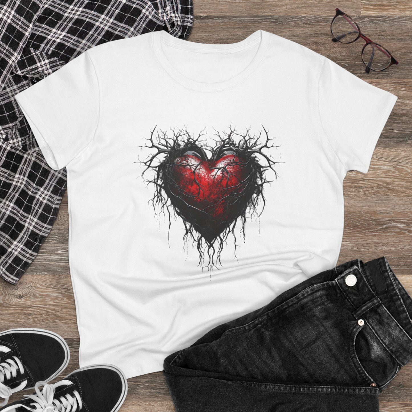 Women’s Graphic Midweight Tee – 100% Cotton – Semi‑Fitted – “Tee 005”