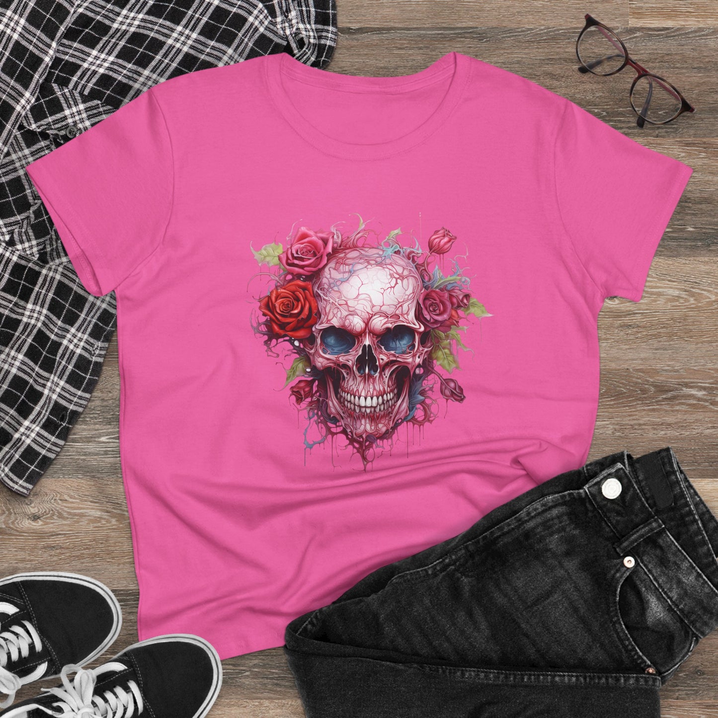 Women’s Graphic Midweight Tee – 100% Cotton – Semi‑Fitted – “Tee 006”