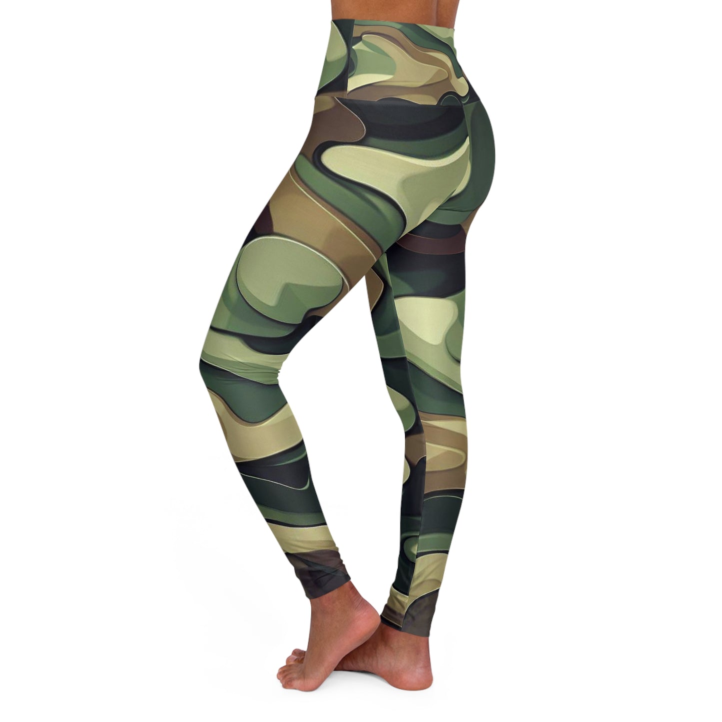 Women’s High‑Waisted Graphic Yoga Pants – 100% Polyester – Skinny Fit – “Pants 005”