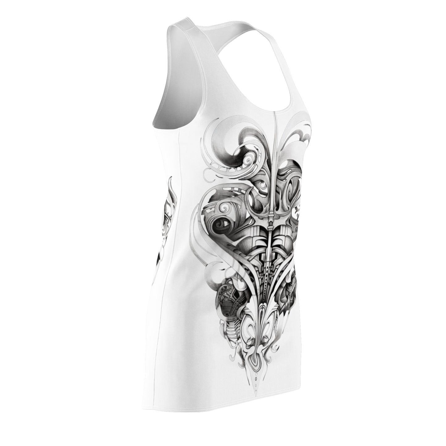 Women’s Graphic Cut & Sew Racerback Dress – 100% Polyester – “Racer 019”
