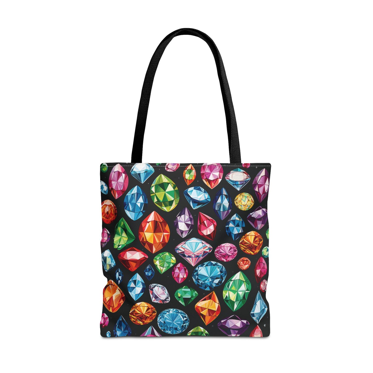 Colorful Gemstone Pattern Tote Bag – 100% Polyester – 2 Sizes