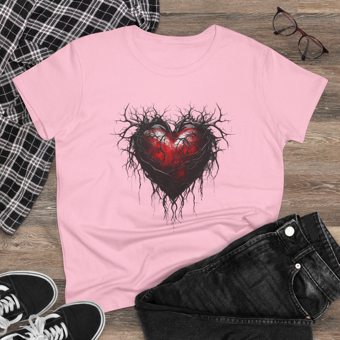Women’s Graphic Midweight Tee – 100% Cotton – Semi‑Fitted – “Tee 005”