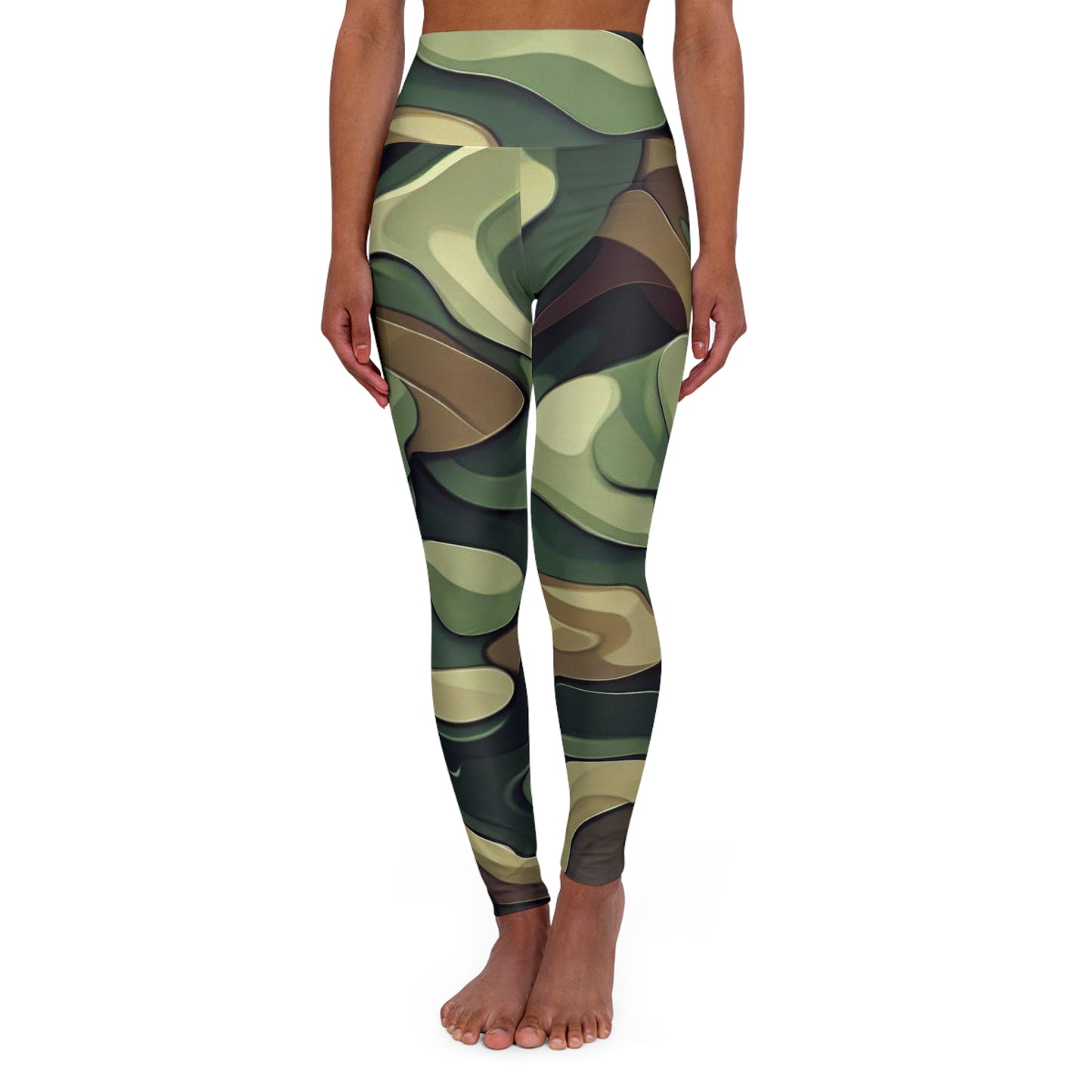 Women’s High‑Waisted Graphic Yoga Pants – 100% Polyester – Skinny Fit – “Pants 005”