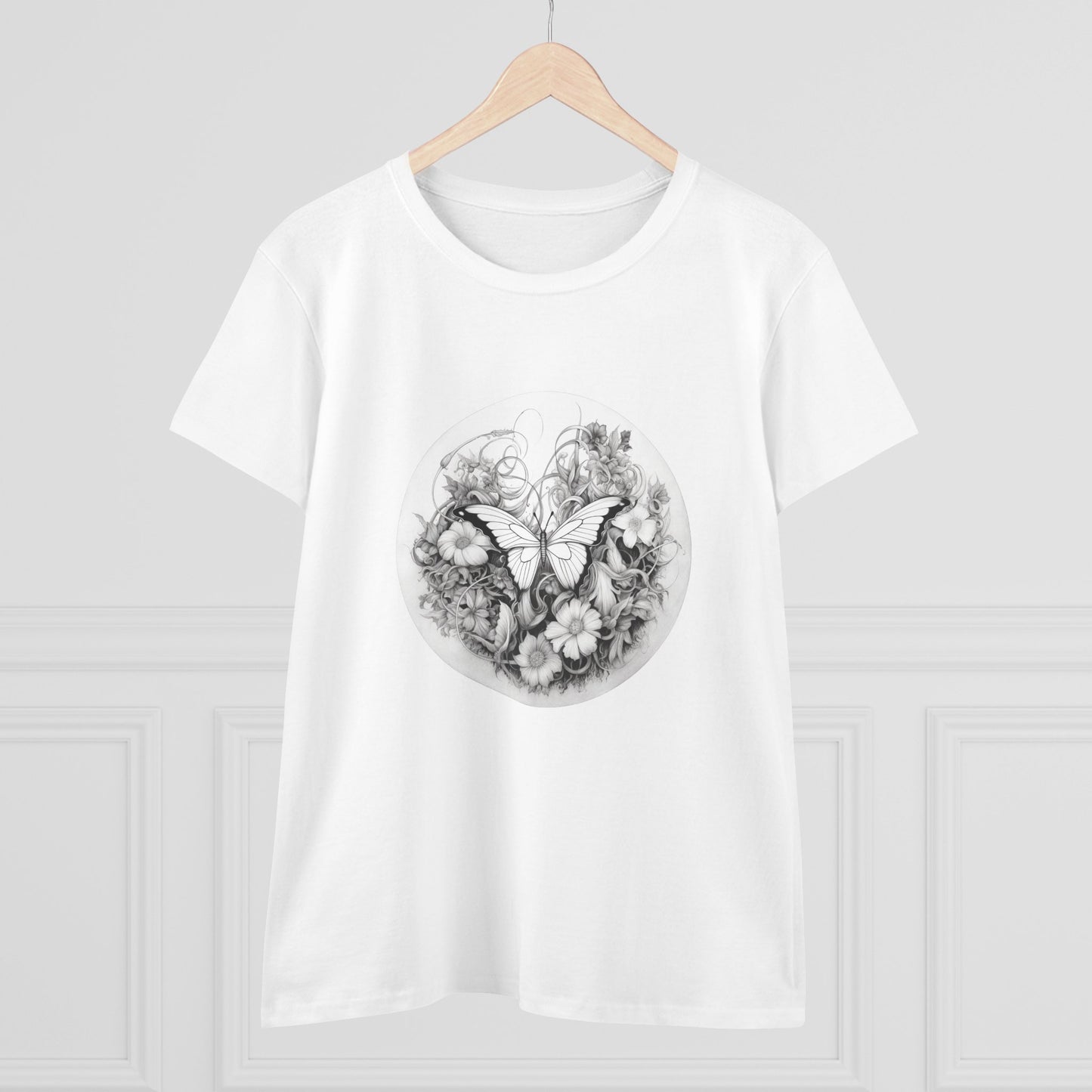 Women’s Graphic Midweight Tee – 100% Cotton – Semi Fitted – “Tee 009”