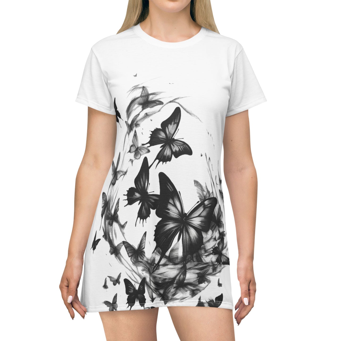 Women’s Graphic T‑Shirt Dress – 100% Polyester – Light Fabric – “Dress 023”