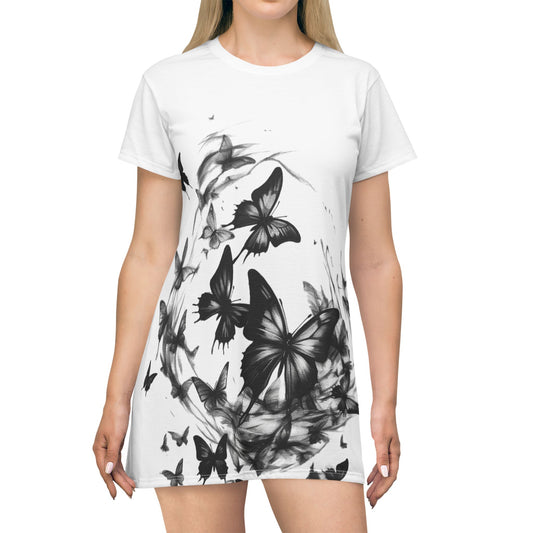 Women’s Graphic T‑Shirt Dress – 100% Polyester – Light Fabric – “Dress 023”